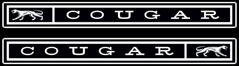 1967 COUGAR Quarter Panel Emblem Plates (Left & Right) [Standard/ Base Cougar Rectangle]