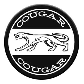 Cougar Cat Valve Cover Breather Emblem / Radiator Cap Emblem (Official Cougar brand) part #: 08 Cougar White Stripe