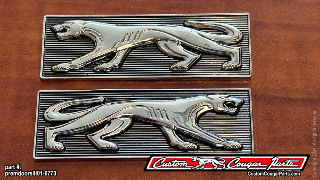 PREMIUM Mercury Cougar Cat – Door Sill Plate Emblems (includes Left & Right)